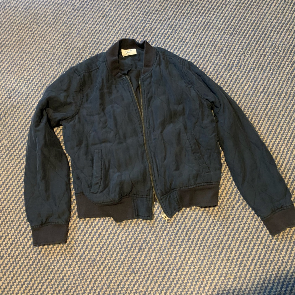 Marine Layer Navy Quilted Bomber Jacket